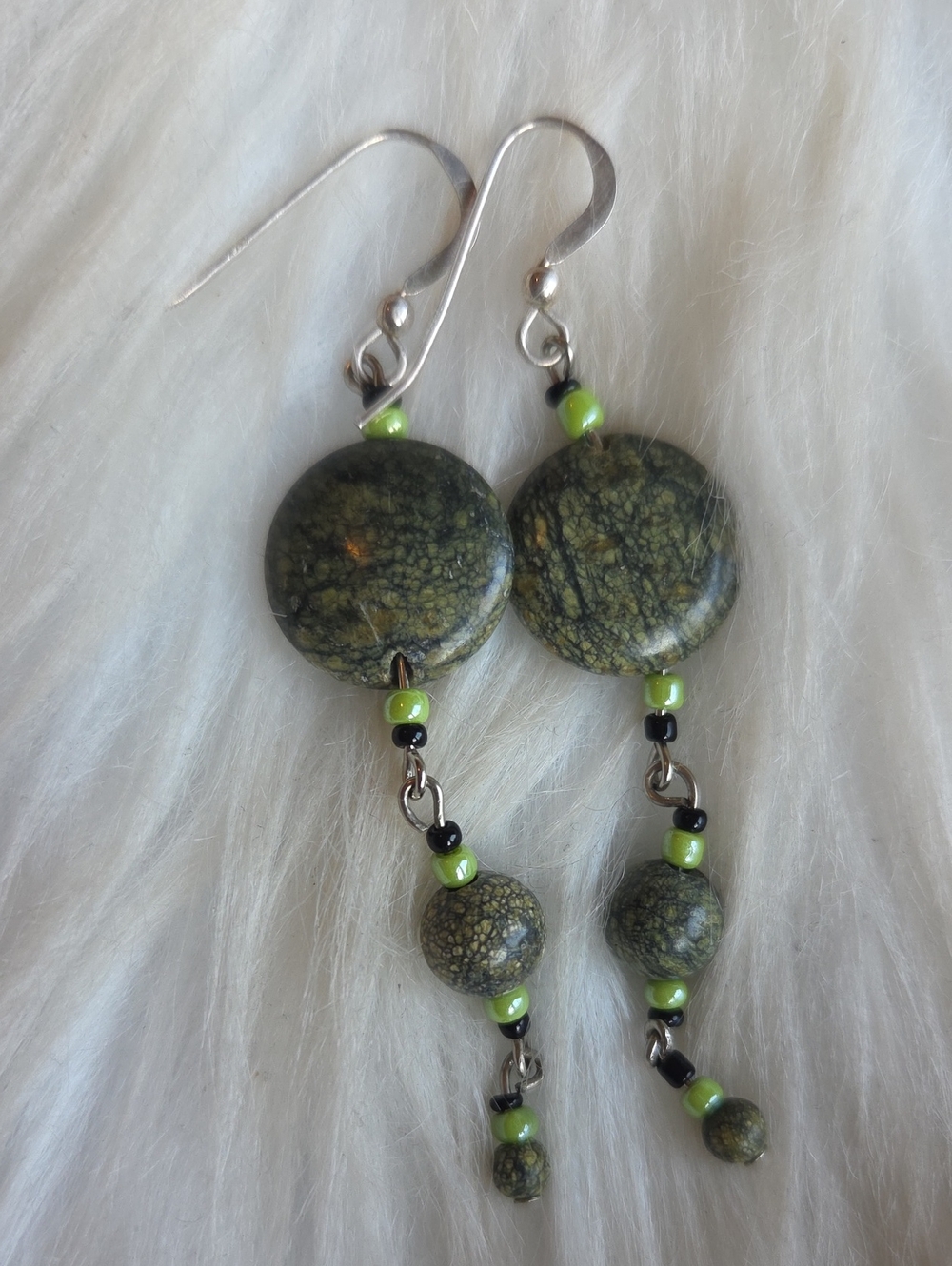 Green Jasper Drop Earrings by